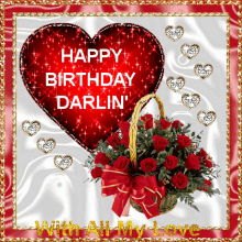 birthday card darlin with all my love
