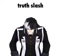 a man is chained to a pole with the words truth slash above him .