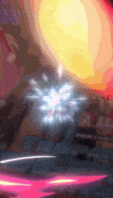 an animated image of a fireworks display with the word all in the lower right corner