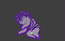 a drawing of a baby with a purple glow around it