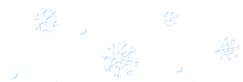 a white background with blue snowflakes and a moon