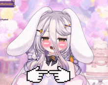 a pixel art of a girl with bunny ears and the name thegenius on the bottom right