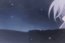 a close up of a anime character with white hair