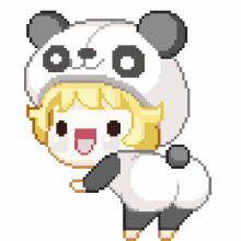 cute panda smile slap butt slap