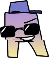 a cartoon character with a hat and sunglasses on