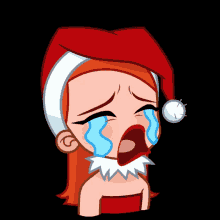 Christmas Girl Santa Costume GIF - Christmas Girl Santa Costume Crying GIFs