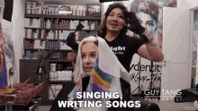 Singing Writing Songs Lauren Nikhol GIF - Singing Writing Songs Lauren Nikhol Guy Tang GIFs