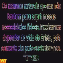 a black background with colorful text that says ts