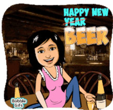 Happy New Year Happy New Beer GIF - Happy New Year Happy New Beer Smile GIFs