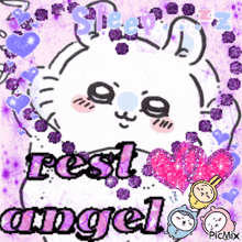 a picture of a cat with the words rest angel
