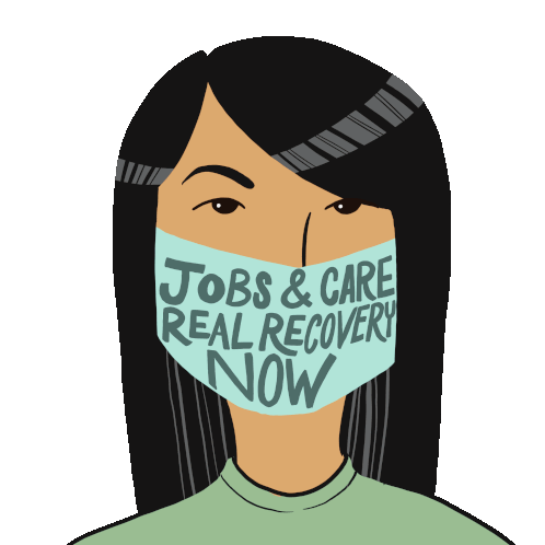 Jobs And Care Real Recovery Now Masks Sticker - Jobs And Care Real Recovery Now Masks Wear A Mask Stickers