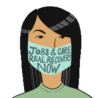 Jobs And Care Real Recovery Now Masks Sticker - Jobs And Care Real Recovery Now Masks Wear A Mask Stickers