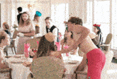 a group of people are gathered at a table with things that make sa happy written on the bottom