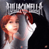 a poster for juliacamella shows a woman looking at herself
