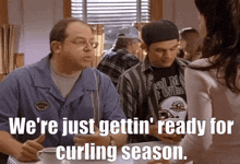 corner gas brent leroy curling were just gettin ready for curling season curling season