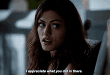 a woman says i appreciate what you did in there in a dark room