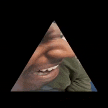 a pyramid with a picture of a man in it .