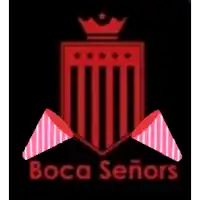a logo for boca señors shows a red shield with a crown on top