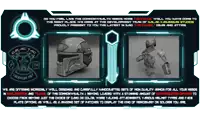 an advertisement for galactic tac armor shows a helmet and a robot