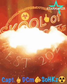 a poster for a starmaker festival with a white cloud in the middle