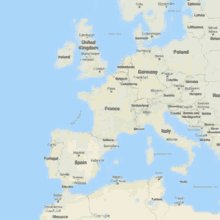a map of europe shows the united kingdom at the top