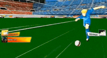 two soccer players are playing a video game and one of them has the name spiral turn on his shirt