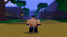 a cartoon character in a video game is standing in a field