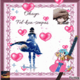 a picture of a girl with a sword and the words okayo fel-kun-senpai on the bottom