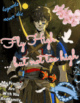 a poster for a video game called fly high but not too high
