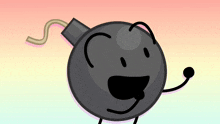 a cartoon drawing of a bomb with a face