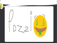 a drawing of a smiley face with a dollar sign in its mouth and the word pozzi written below it