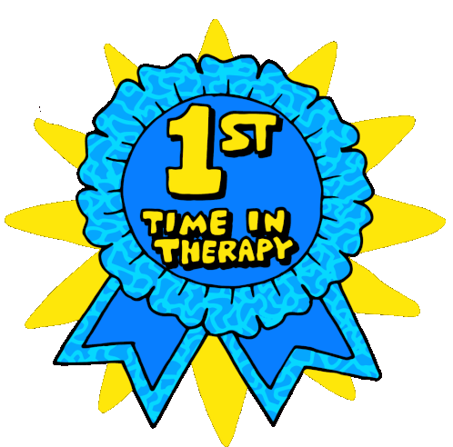 1st Time In Therapy Ribbon Sticker - 1st Time In Therapy Ribbon Sun Stickers