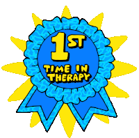 1st Time In Therapy Ribbon Sticker