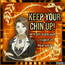 a poster that says keep your chin up