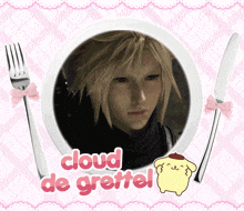 a plate with a picture of a man and the words cloud de grettel on it