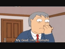 How I Imagine Girls React To Their First Period GIF - Family Guy My God Im A Tomato GIFs