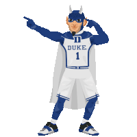 a duke basketball player wearing a cape and mask