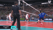a spike speed of 101.4 km / h is shown on a volleyball game