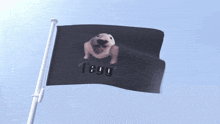a black flag with a picture of a dog and the words t-egg on it