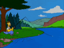 Homer Fishing GIF