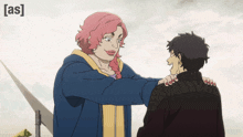a cartoon of a woman hugging a man with the letters as visible