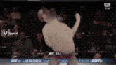 a ufc fight is being shown live on espn