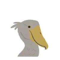 an illustration of a bird with a large beak saying ok