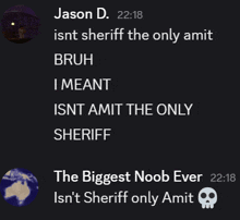 a screenshot of a text conversation between jason d and bruh