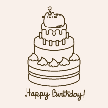 Happy Birthday Pusheen GIF - Happy Birthday Pusheen Cake GIFs