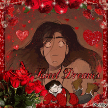 a drawing of a girl with the words sweet dreams written on it
