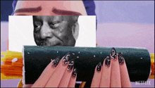 a netflix advertisement with a man 's face on a roll