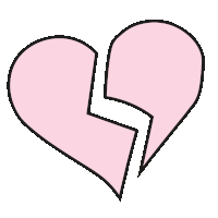 a pink broken heart with the word sucker on it