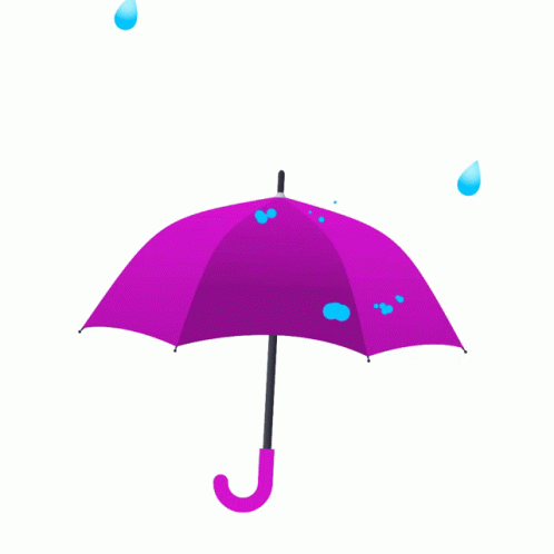 Umbrella With Rain Drops Joypixels Sticker - Umbrella With Rain ...