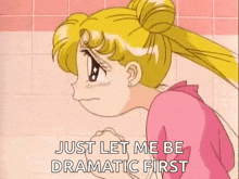 sailor moon is crying and covering her face with a towel while saying `` just let me be dramatic first '' .